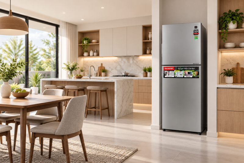 Đánh giá tủ lạnh Sharp 330 lít SJ-XP352AE-SL 1