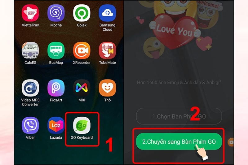 Đặt ảnh nền bàn phím bằng GO Keyboard 1