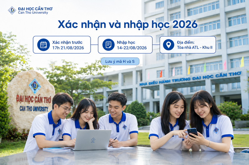 Thời gian xác nhận và làm thủ tục nhập học Đại học Cần Thơ 2026
