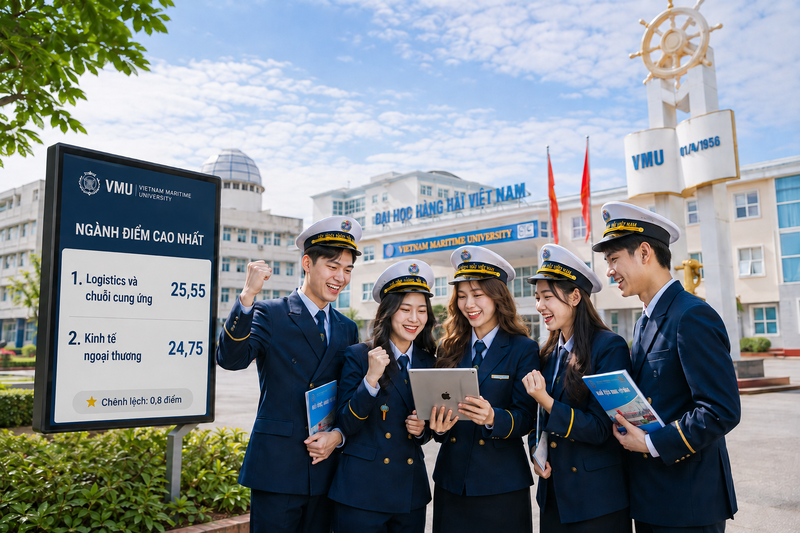Những ngành có điểm chuẩn Đại học Hàng hải 2026 cao nhất