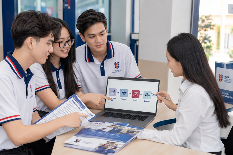Điểm chuẩn HUB 2026 được tính và quy đổi như thế nào