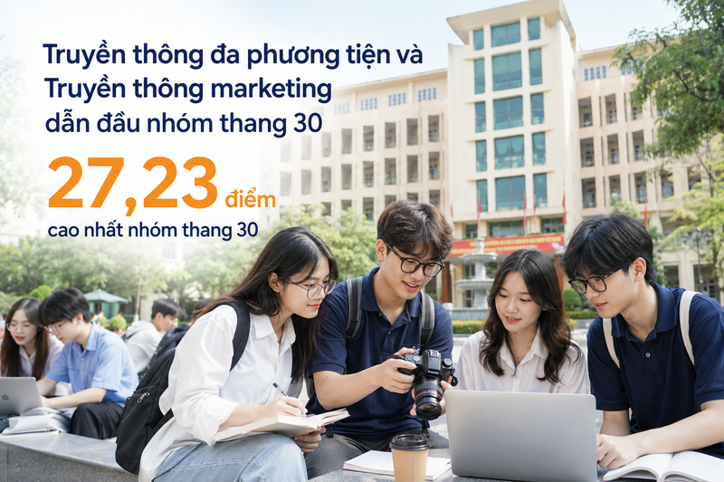 Truyền thông đa phương tiện và Truyền thông marketing dẫn đầu nhóm thang 30