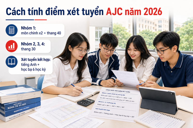 Cách tính điểm xét tuyển AJC năm 2026