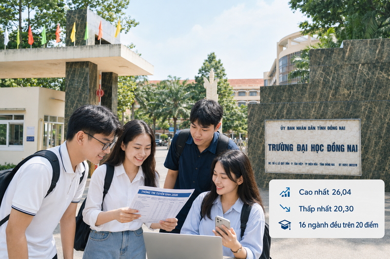 Điểm chuẩn Trường Đại học Đồng Nai 2026 chi tiết - 1