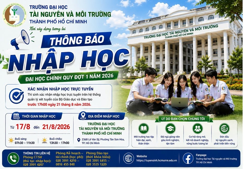 Điểm chuẩn Trường Đại học Tài nguyên và Môi trường TPHCM 2026 5.jfif