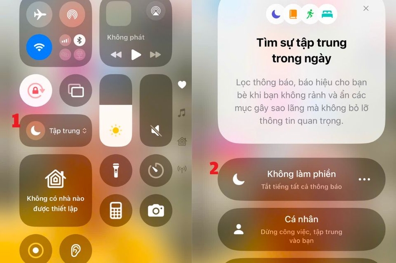 Kiểm tra chế độ Không làm phiền và tập trung