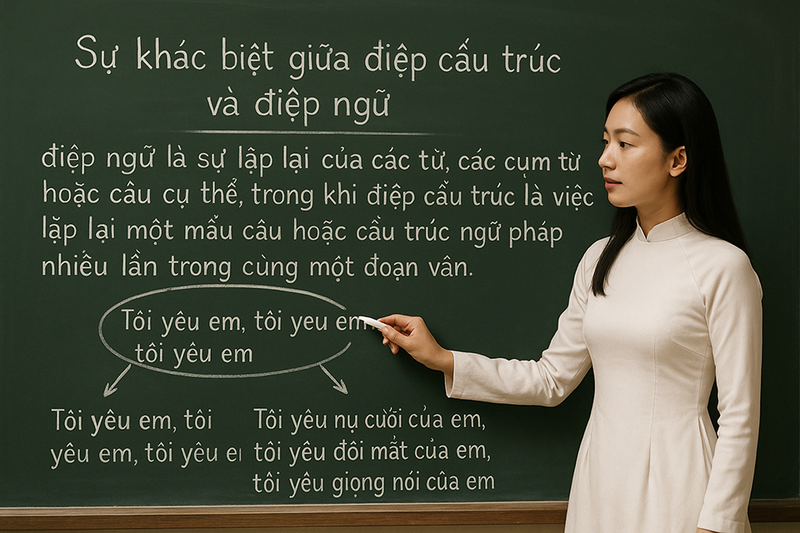 Sự khác biệt giữa điệp cấu trúc và điệp ngữ