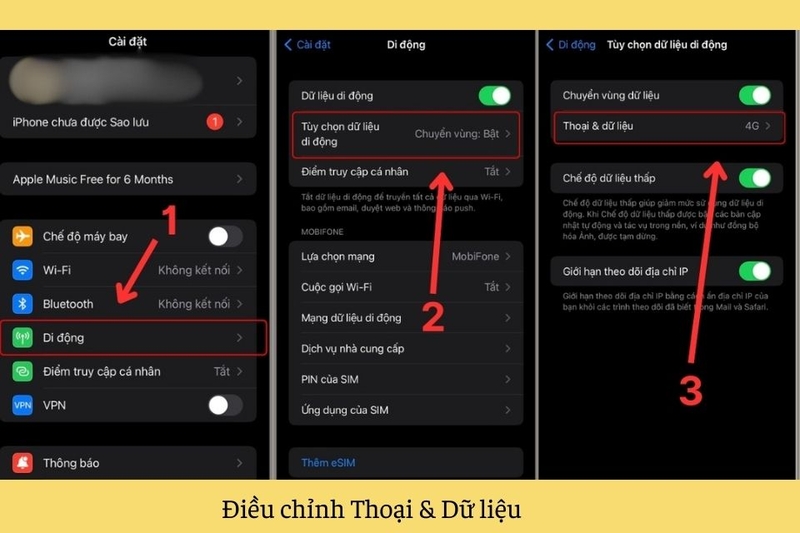 Điều chỉnh Thoại & Dữ liệu