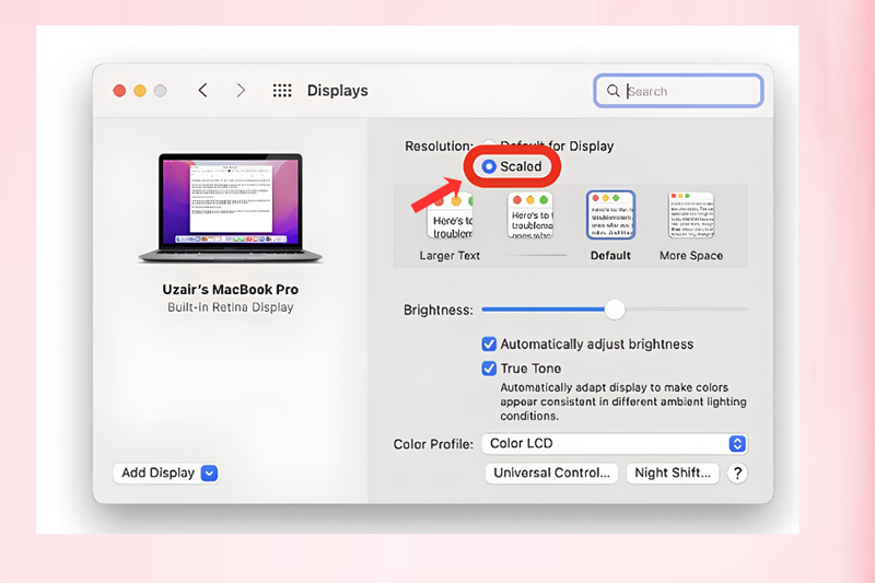 Điều chỉnh độ phân giải màn hình macOS 2