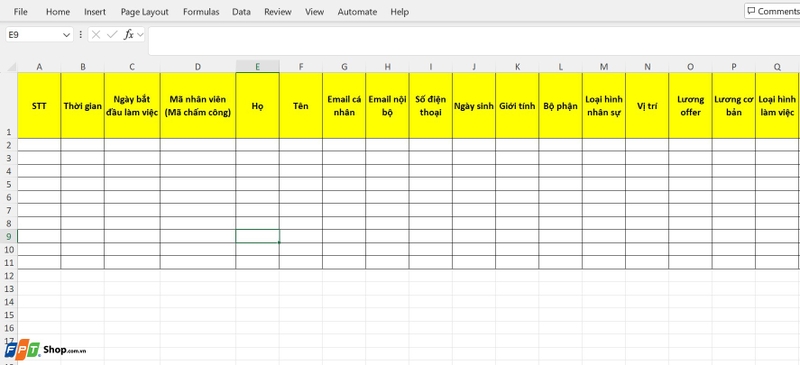 Download file Excel quản lý nhân sự ảnh 5