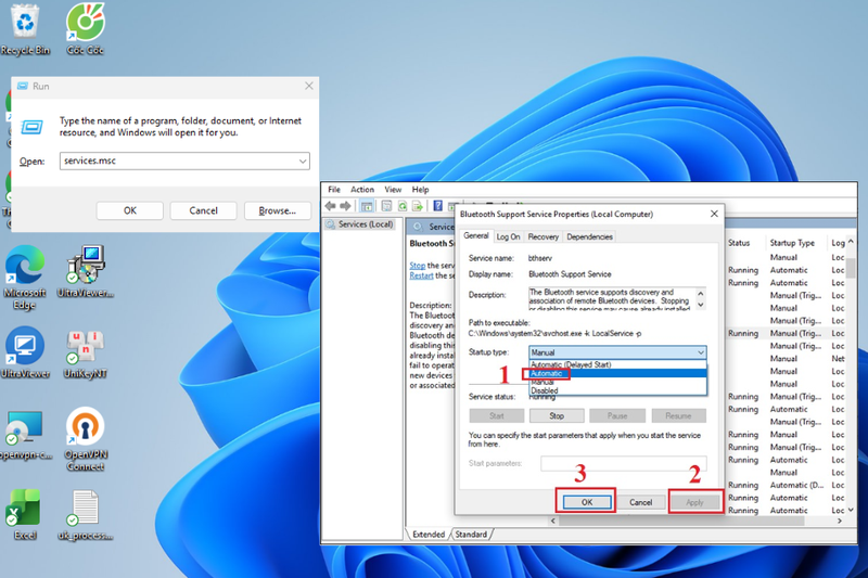 Lỗi do Bluetooth Support Services