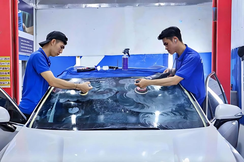 Dụng cụ và dung dịch đánh bóng kính