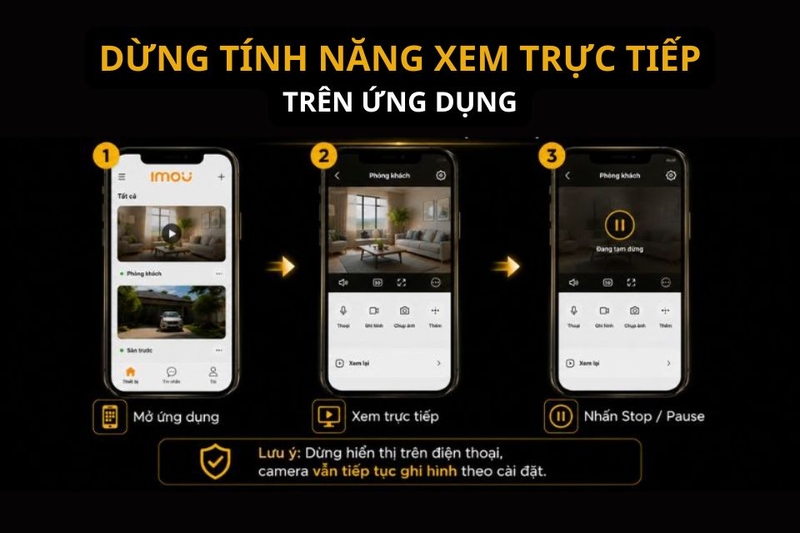 Dừng tính năng xem trực tiếp trên ứng dụng