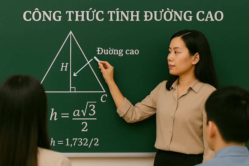 Công thức tính đường cao tam giác đều
