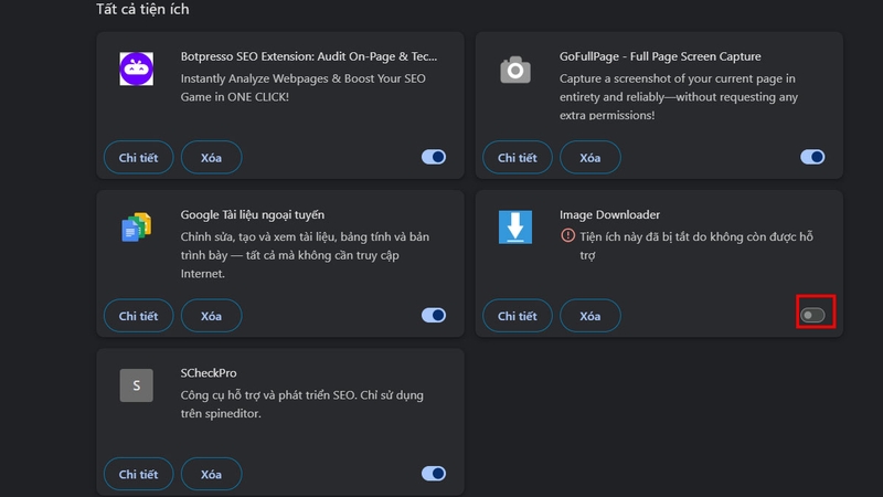 ERR_FAILED tiện ích 2