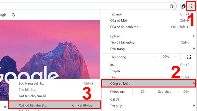 ERR_FAILED xóa cache 1
