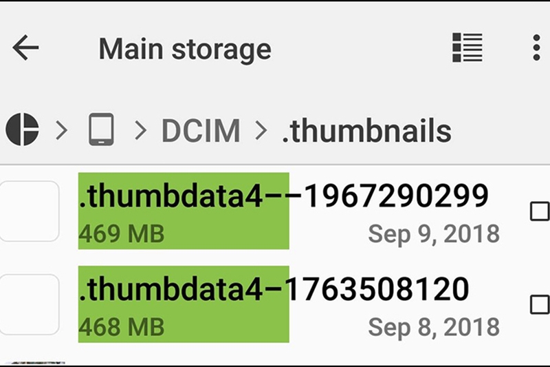 Vị trí lưu trữ file .thumbnails trên Android