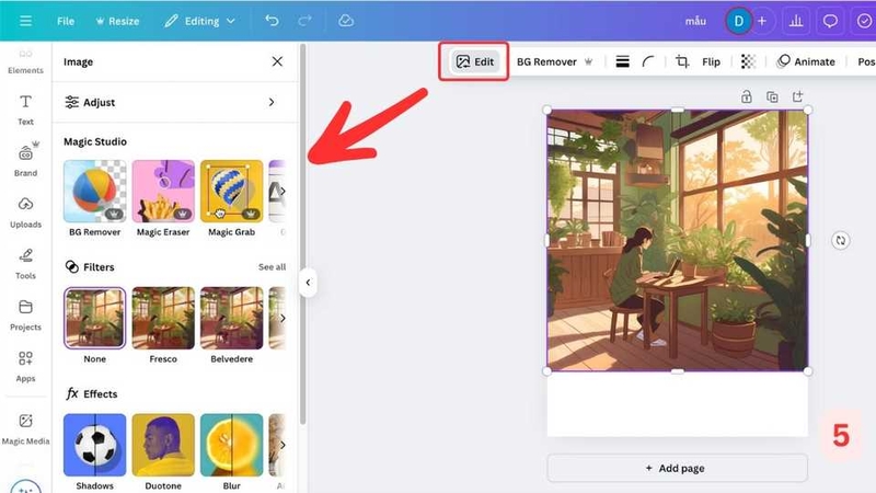 Tùy chỉnh ảnh sau khi tạo