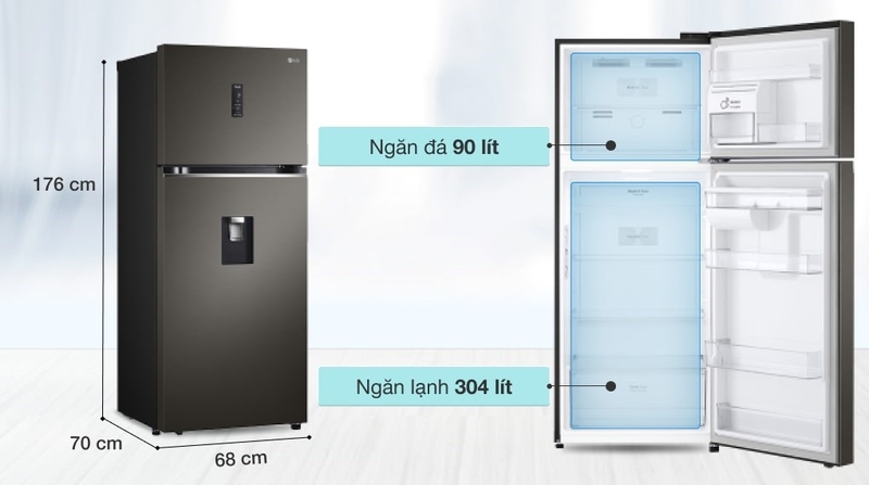 Tủ lạnh LG Inverter 394 lít GN-D392BLA