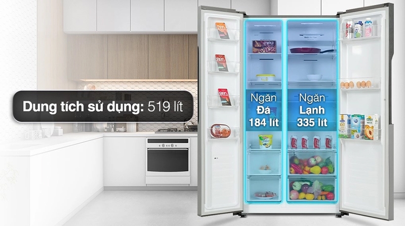 Tủ lạnh LG Inverter Side By Side 519 lít GR-B256JDS