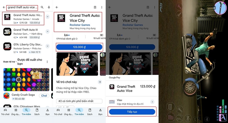 Cách tải game Grand Theft Auto: Vice City cho điện thoại Android