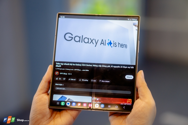 Màn hình trong của Galaxy Z Fold6 không có nhiều thay đổi so với Galaxy Z Fold5