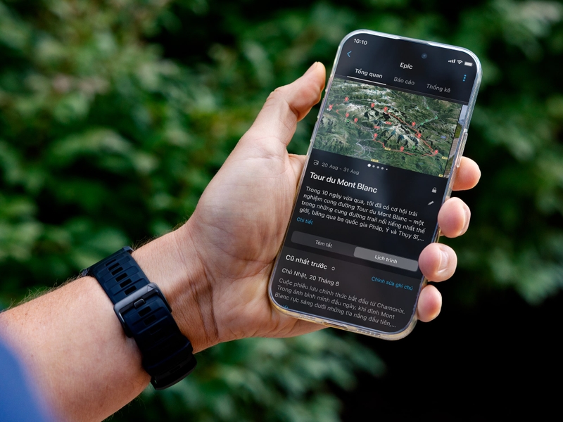 Garmin Epic lưu lại nhiều ngày hoạt động thành một hành trình