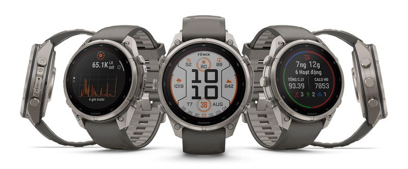 Garmin Fenix 9 Pro Titanium 47mm Solar Dây Silicone Xám Sỏi ảnh 12