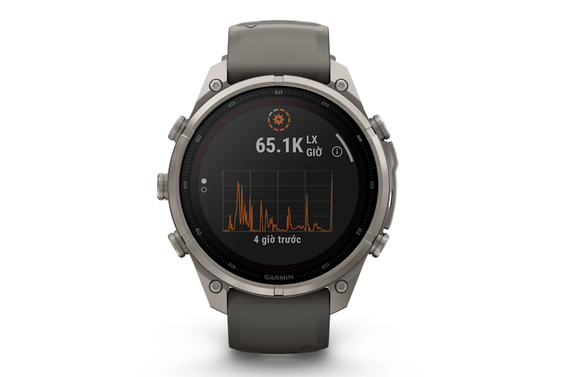 Garmin Fenix 9 Pro Titanium 47mm Solar Dây Silicone Xám Sỏi ảnh 7