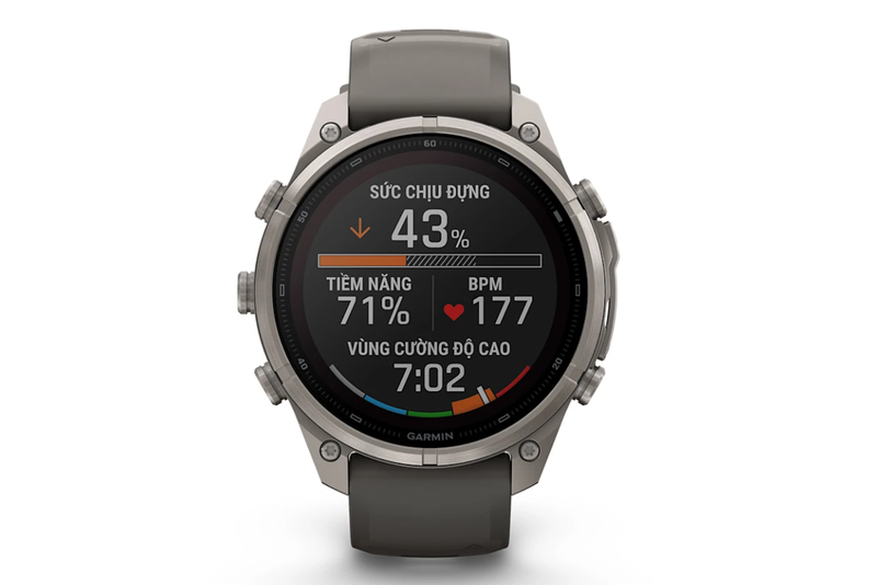 Garmin Fenix 9 Pro Titanium 47mm Solar Dây Silicone Xám Sỏi ảnh 6