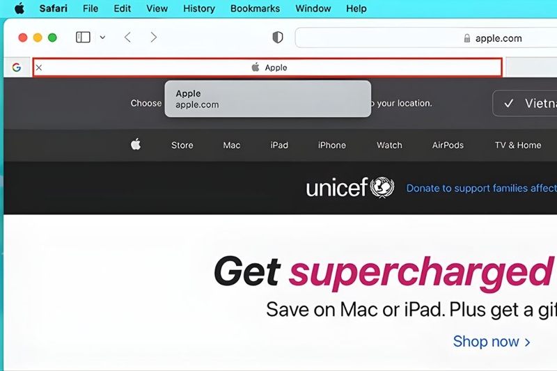 Ghim tab trình duyệt Safari trên máy tính Mac 1