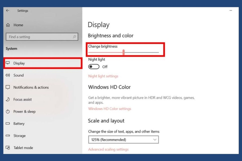 Giảm độ sáng màn hình máy tính bàn bằng Settings trên Windows bước 2