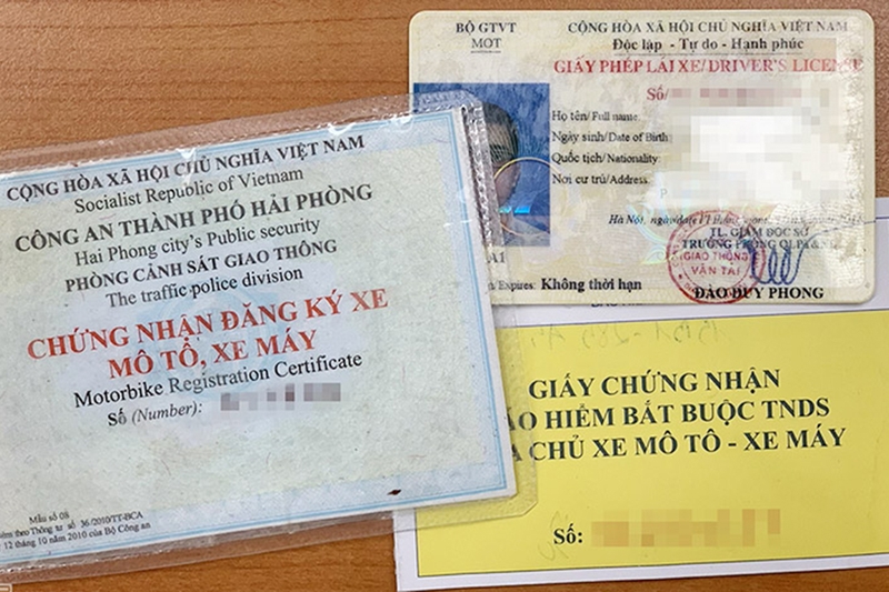 Giấy tờ xe bắt buộc mang theo