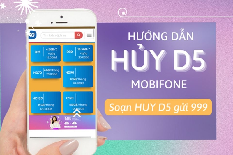 Cách hủy gói D5 khi không sử dụng