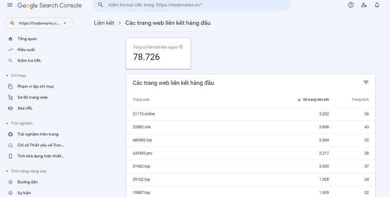 Tính năng liên kết ngoài (Backlinks) của dịch vụ