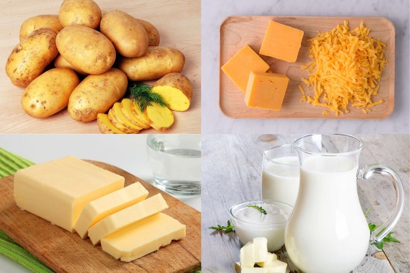 nguyên liệu món khoai tây gratin