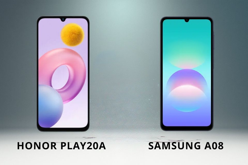 HONOR Play20A rộng hơn, Samsung A08 có độ sáng cao hơn