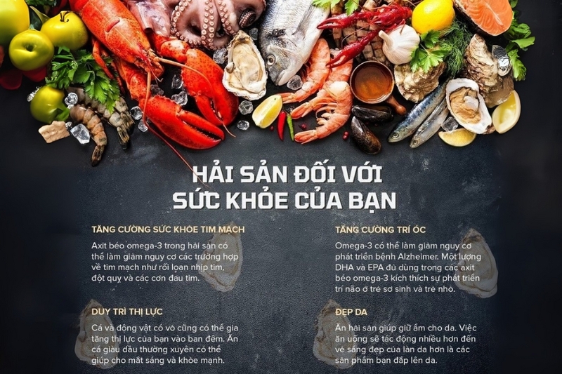Các lợi ích sức khỏe đáng chú ý từ hải sản