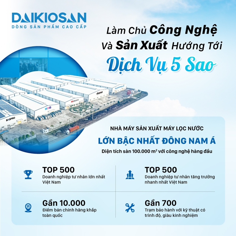 Máy lọc nước DAIKIOSAN hàng đầu tại Việt Nam