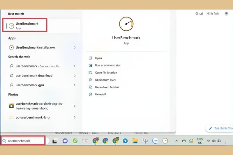 Hướng dẫn kiểm tra hiệu suất bằng UserBenchmark bước 1