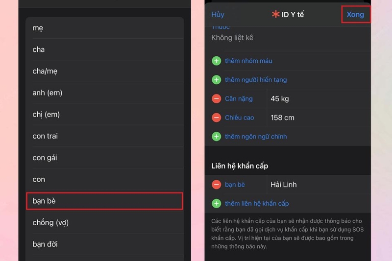 Hướng dẫn thêm các liên hệ khẩn cấp 3