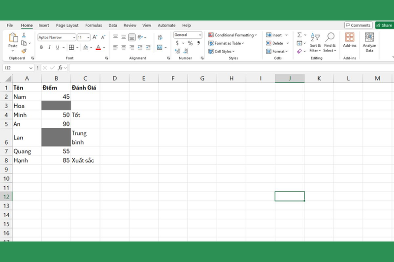 Hướng dẫn tô màu có điều kiện trong Excel cho ô dữ liệu trống 3