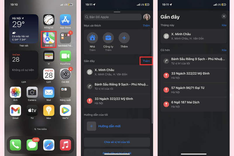 Hướng dẫn xoá dữ liệu bản đồ trên iPhone 1