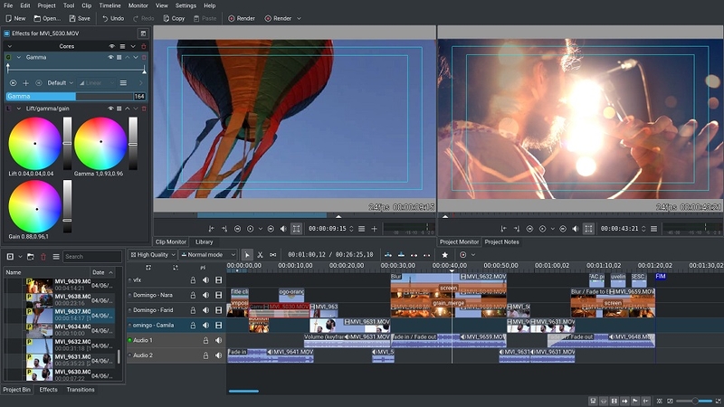 Hỗ trợ timeline phi tuyến tính (Non-linear Editing)