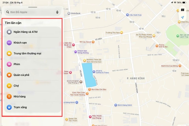 Khám phá địa điểm gần bạn bằng iPad