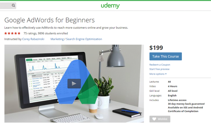 Udemy – (Nhiều khóa Google Ads chuyên sâu)