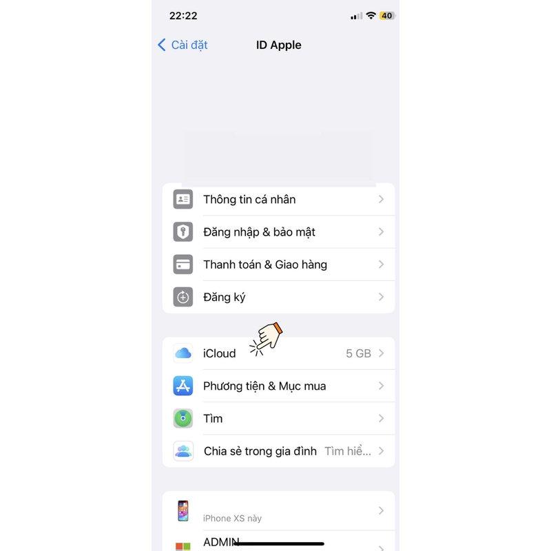 Vào mục&nbsp;Cài đặt trên iPhone của bạn và đăng nhập vào tài khoản iCloud
