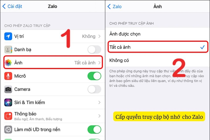 Không tìm thấy ảnh sau khi chụp màn hình Zalo
