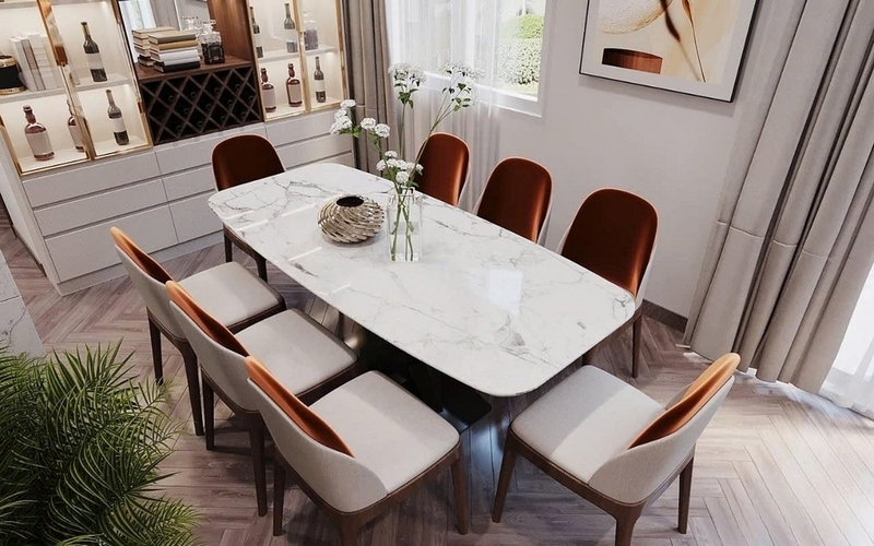 Kích thước bàn ăn 8 10 người ảnh 1