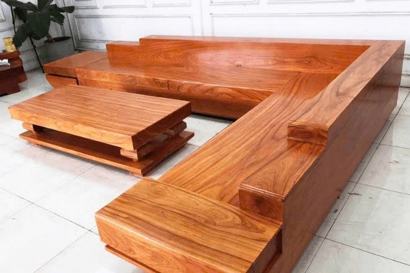 Kích thước sofa gỗ nguyên khối chữ L ảnh 1